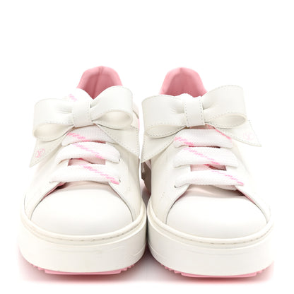 Louis Vuitton Calfskin Time Out Bow Sneakers 40 White Pink 3 of 9