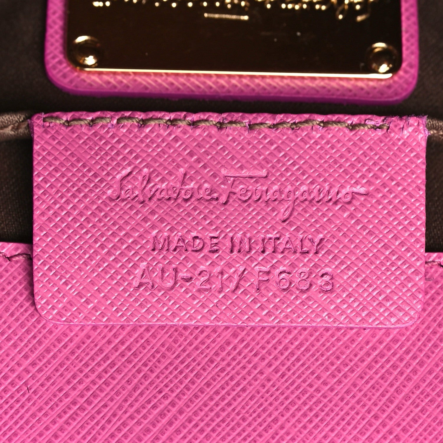 Salvatore Ferragamo Printed Calfskin Bi-Color Ginny Crossbody Bag Purple Pink 6 of 9
