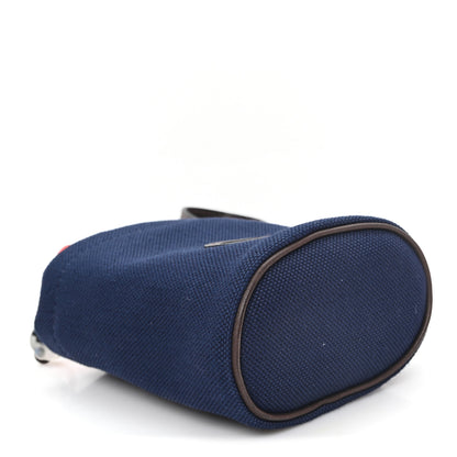 Hermes Coated Canvas On-the-Go Dog Pouch Navy 4 of 8