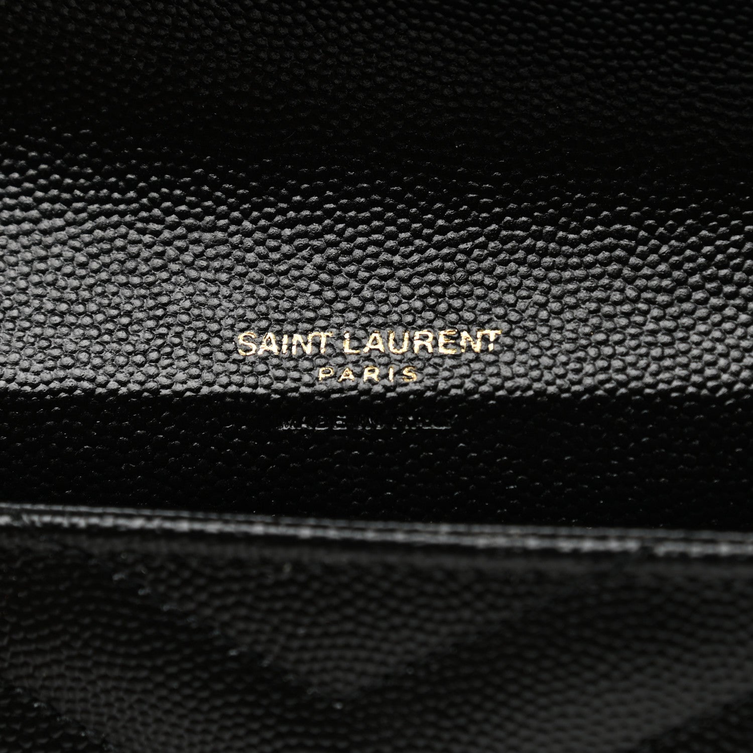 Saint Laurent Grain De Poudre Matelasse Chevron Monogram Envelope Clutch Black 7 of 8