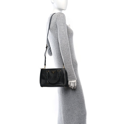 Prada Saffiano Vernice Mini Galleria Double Zip Tote Black 2 of 9