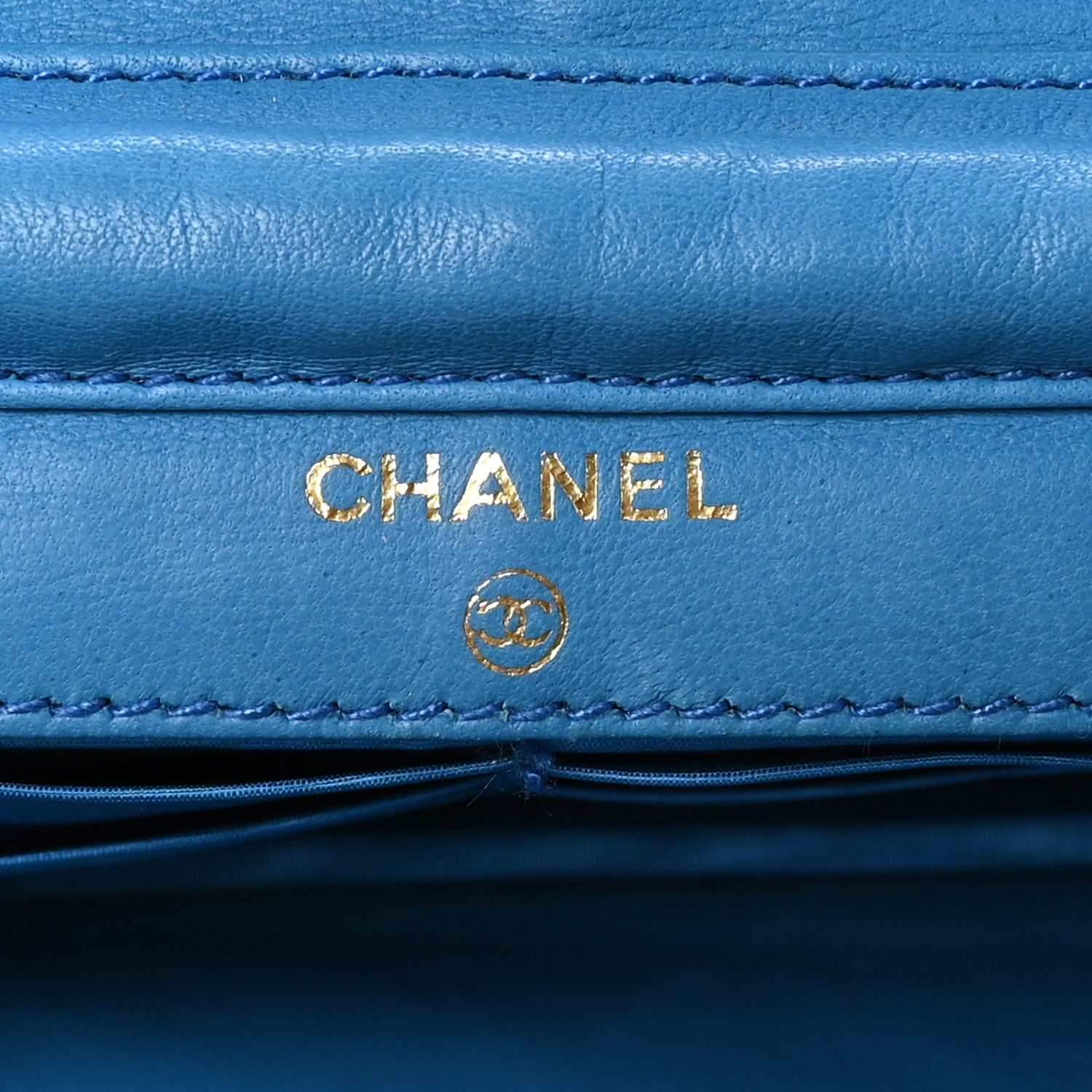 Chanel Caviar Timeless CC Wallet On Chain WOC Blue 6 of 11
