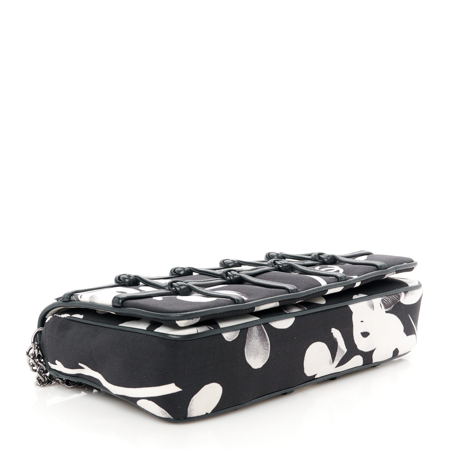 Chanel Silk Lambskin Tahiti Timeless Flap Navy White 4 of 10