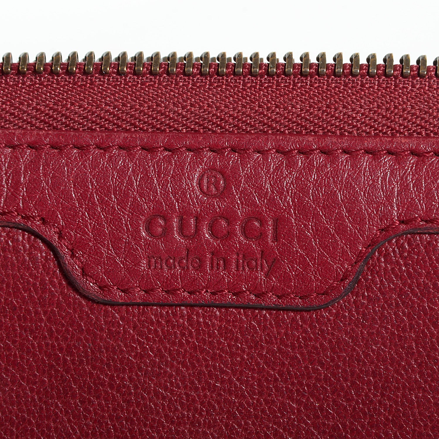 Gucci Soft Deerskin Hip Bamboo Zip Around Wallet Raspberry Candy 8 of 8