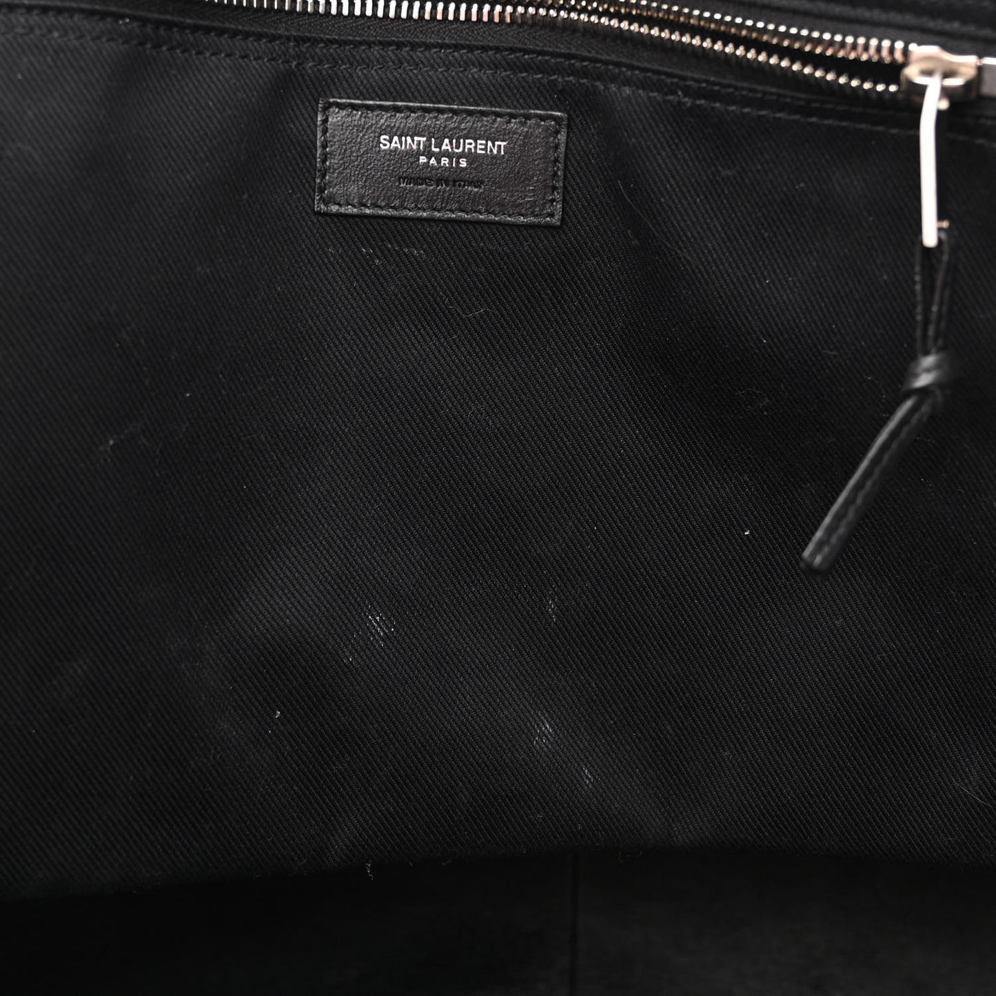 Calfskin Rive Gauche North South Tote Black