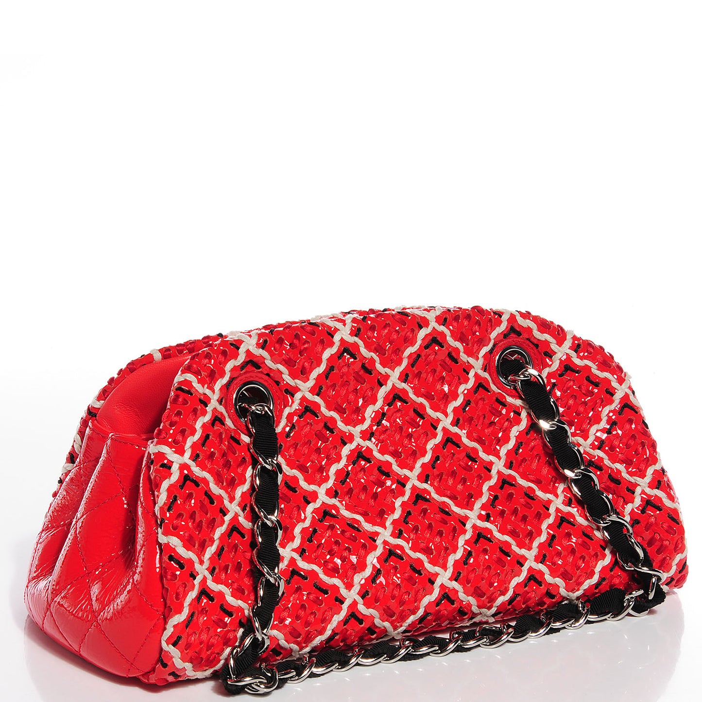 Patent Hand Embroidered Small Just Mademoiselle Red