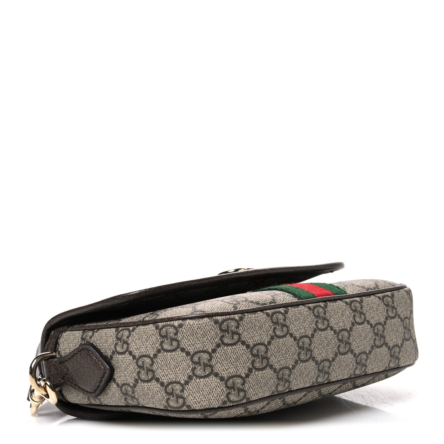Gucci GG Supreme Monogram Textured Dollar Calfskin Small Ophidia Top Handle Shoulder Bag Beige Brown 4 of 10