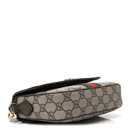 Gucci GG Supreme Monogram Textured Dollar Calfskin Small Ophidia Top Handle Shoulder Bag Beige Brown 4 of 10