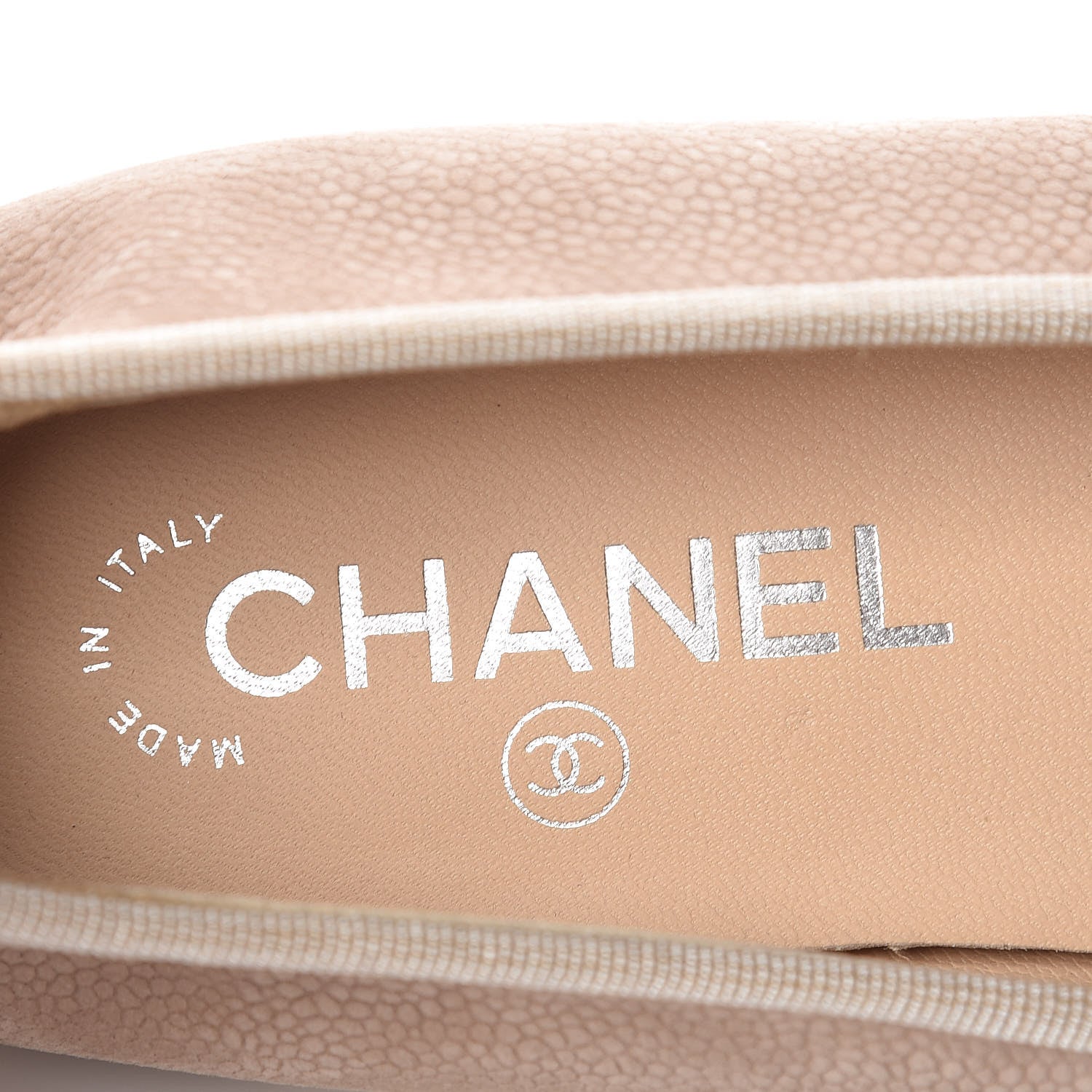 Chanel Nubuck Cap Toe CC Ballerina Flats 39.5 Light Brown 7 of 8