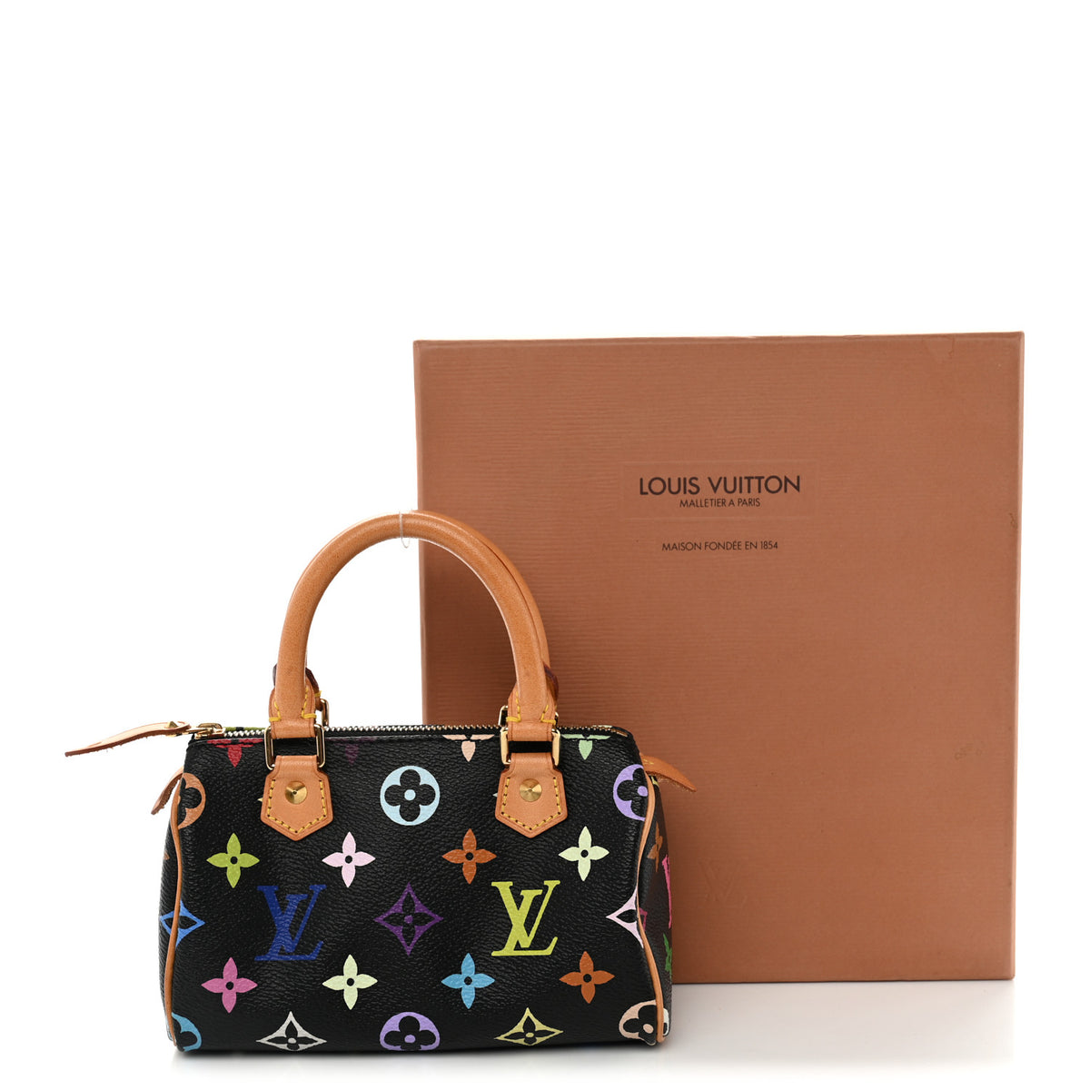 Louis Vuitton Monogram Multicolor Mini Sac HL Speedy Black 10 of 10