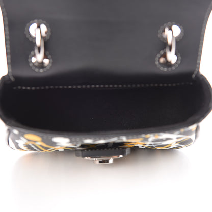Burberry Trench Calfskin Splash Print Mini DK88 Top Handle Bag Black 5 of 10