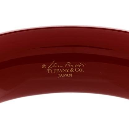 Tiffany Lacquer Hardwood Elsa Peretti Doughnut Bangle Bracelet Red 3 of 3