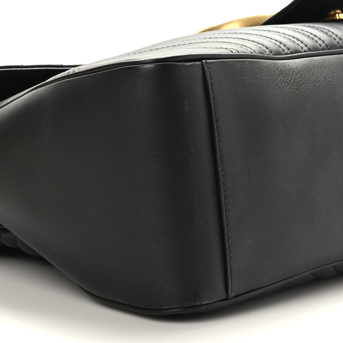 Calfskin Matelasse Maxi GG Marmont Top Handle Shoulder Bag Black