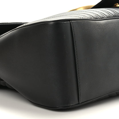Gucci Calfskin Matelasse Maxi GG Marmont Top Handle Shoulder Bag Black 8 of 10