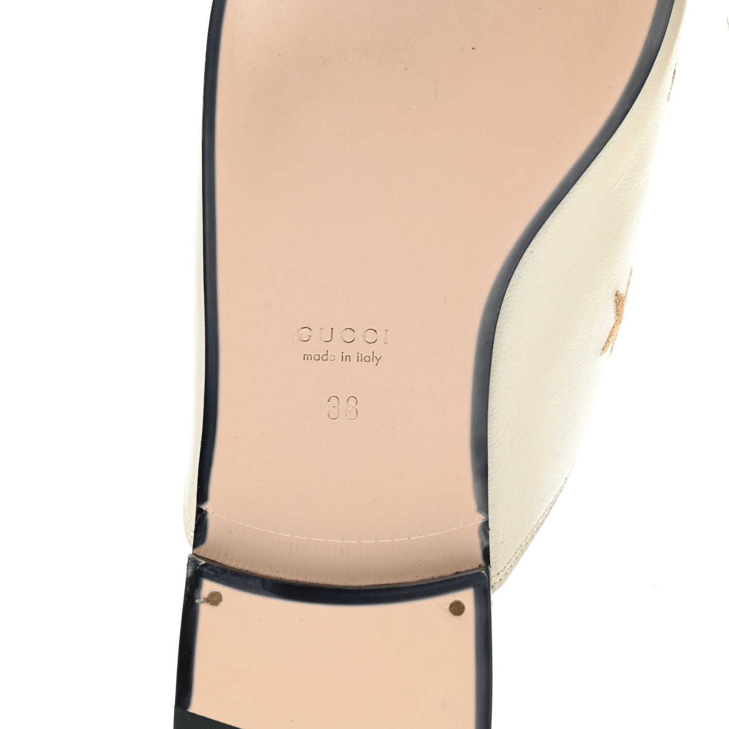 Gucci Goatskin Bee Star Embroidered Womens Princetown Slippers 38 Mystic White 6 of 8