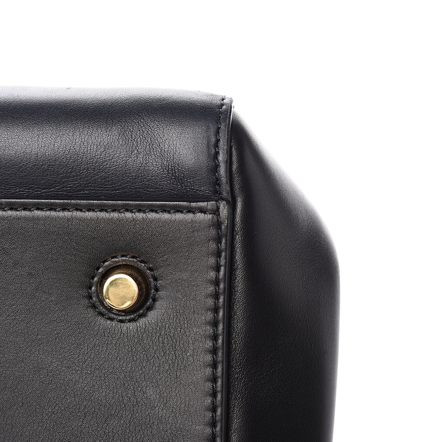Supple Calfskin Medium Edge Shoulder Bag Black