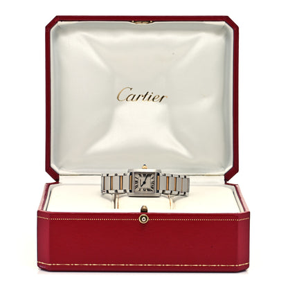 Cartier Stainless Steel 18K Yellow Gold 20mm Tank Francaise Quartz Watch 10 of 10