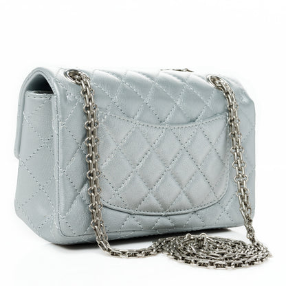 Chanel Metallic Grained Calfskin Quilted 2.55 Reissue Mini Flap Silver 2 of 9