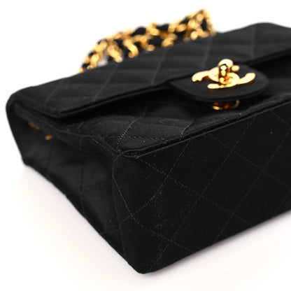 Chanel Satin Quilted Mini Square Flap Black 9 of 9