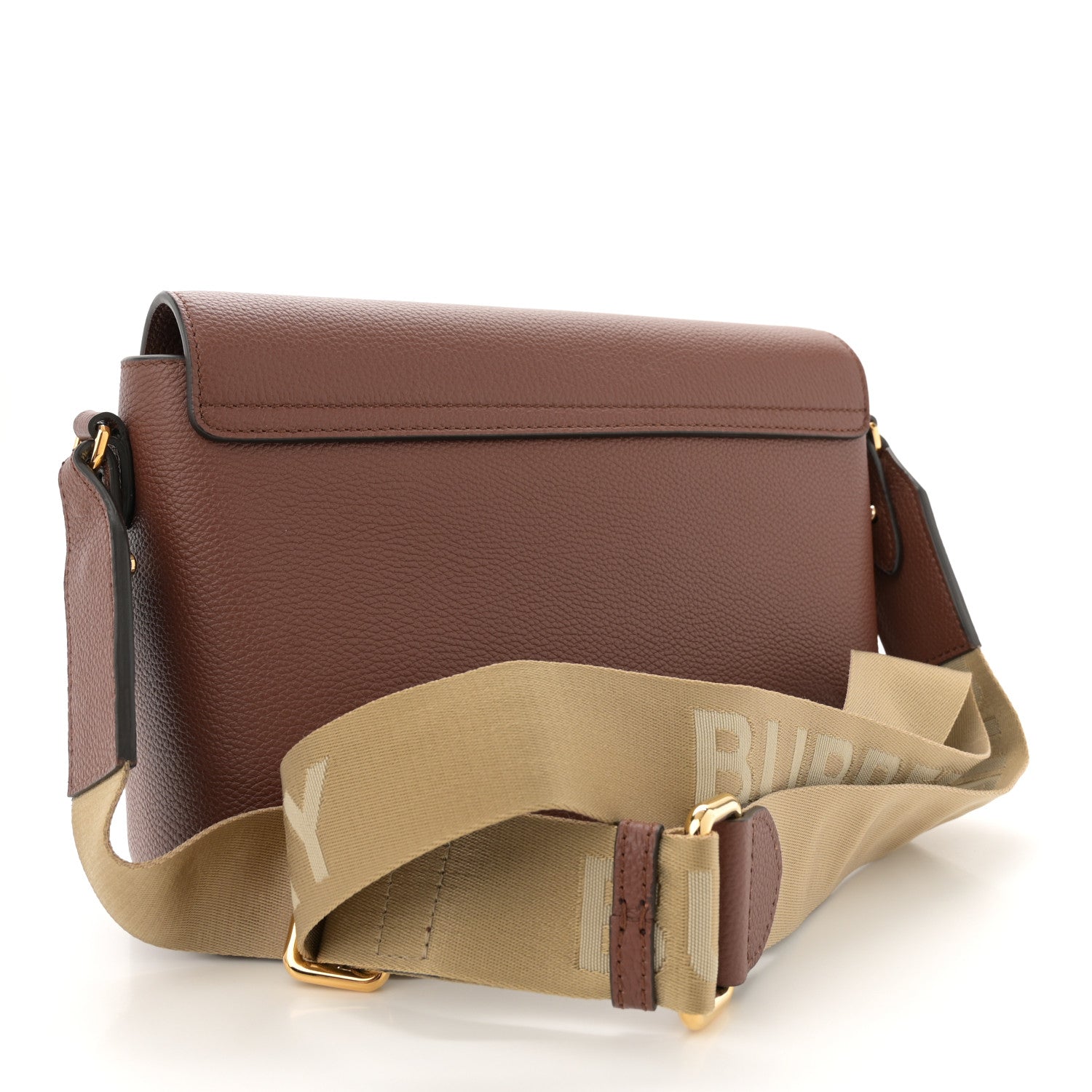 Burberry Calfskin Vintage Check Note Crossbody Bag Tan 3 of 11
