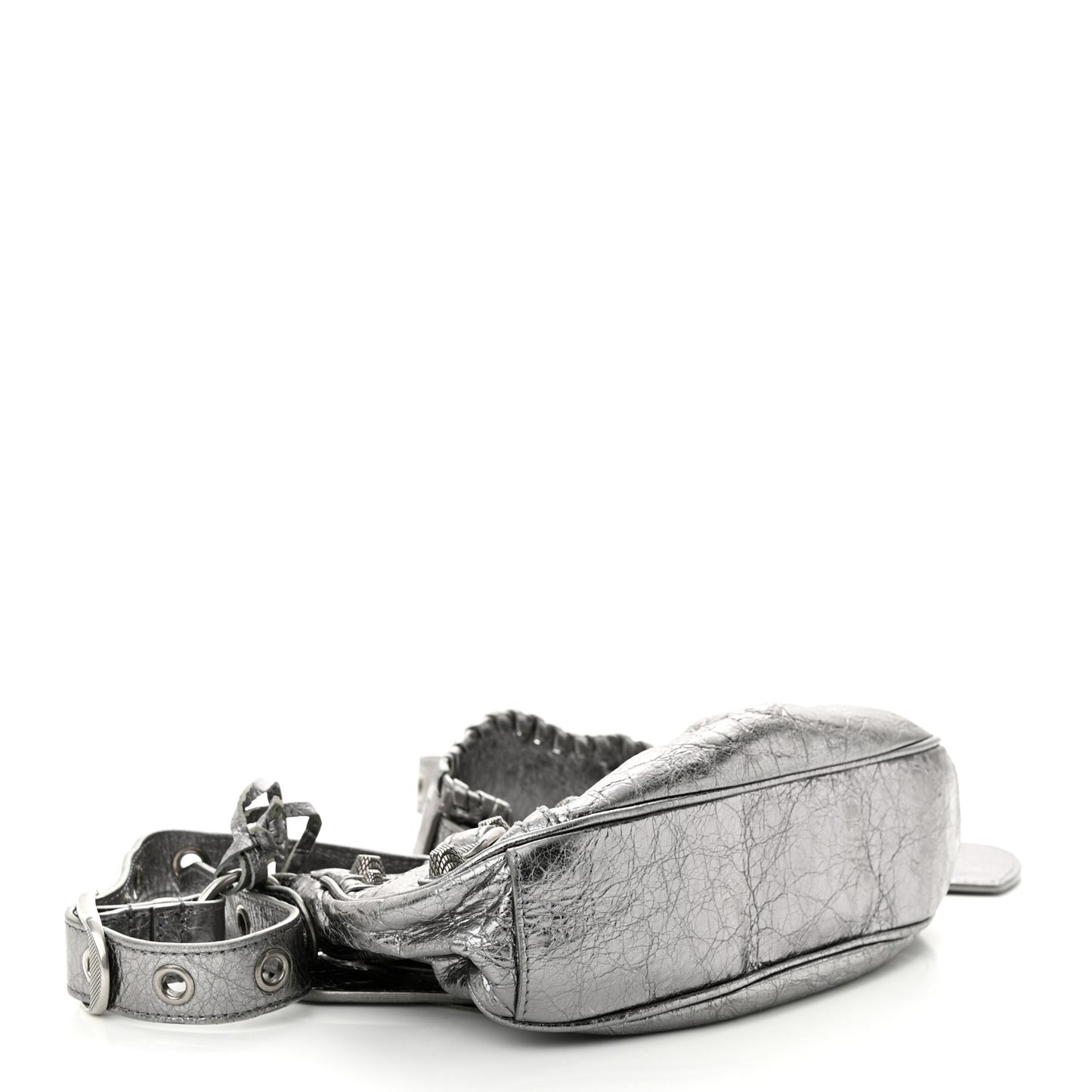Metallic Agneau Arena Le Cagole Shoulder Bag XS Silver