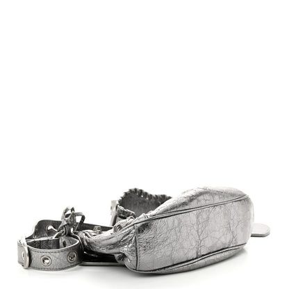 Balenciaga Metallic Agneau Arena Le Cagole Shoulder Bag XS Silver 4 of 12
