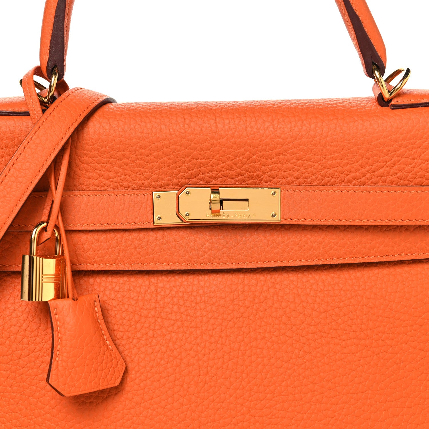 Hermes Taurillon Clemence Kelly Retourne 35 Orange 8 of 14
