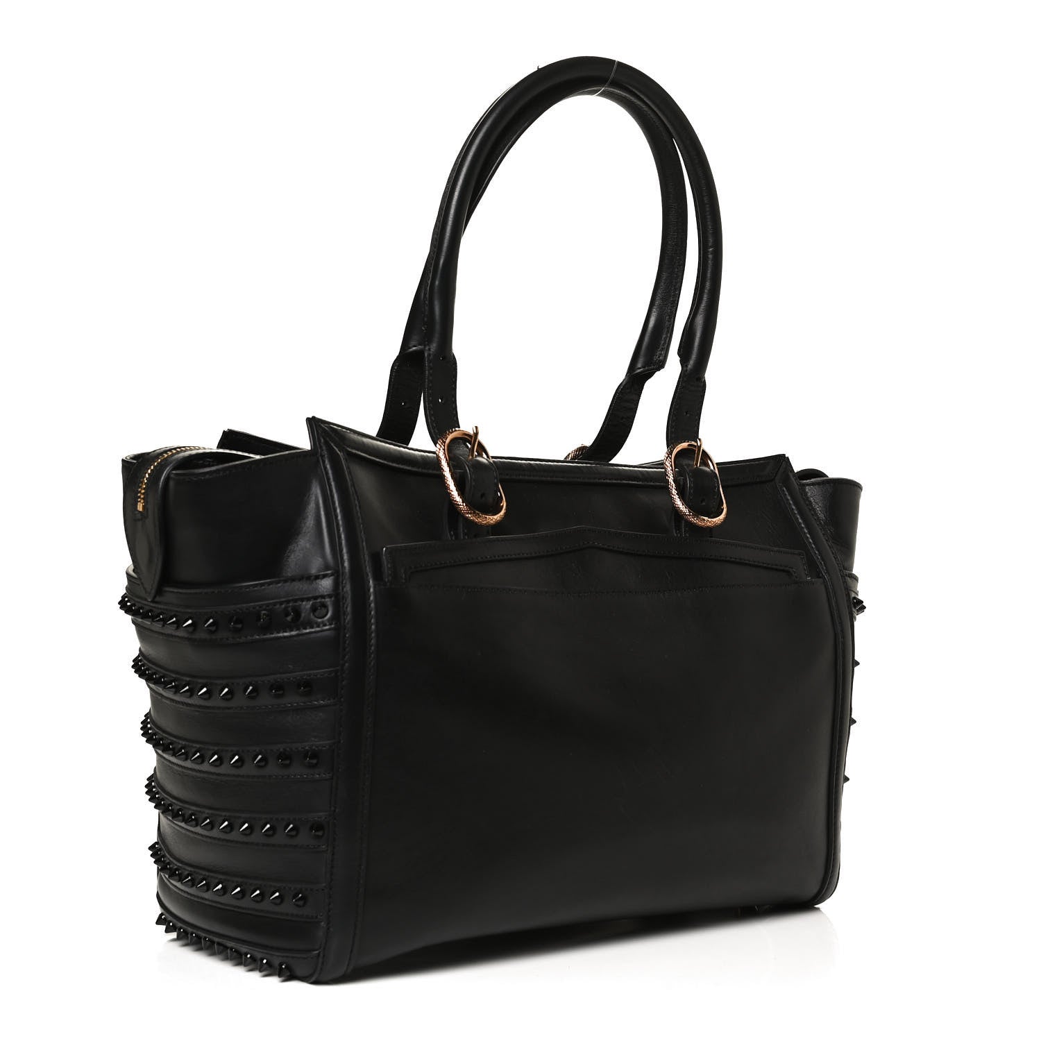 Christian Louboutin Calfskin Spikes Farida Bowler Bag Black 3 of 13