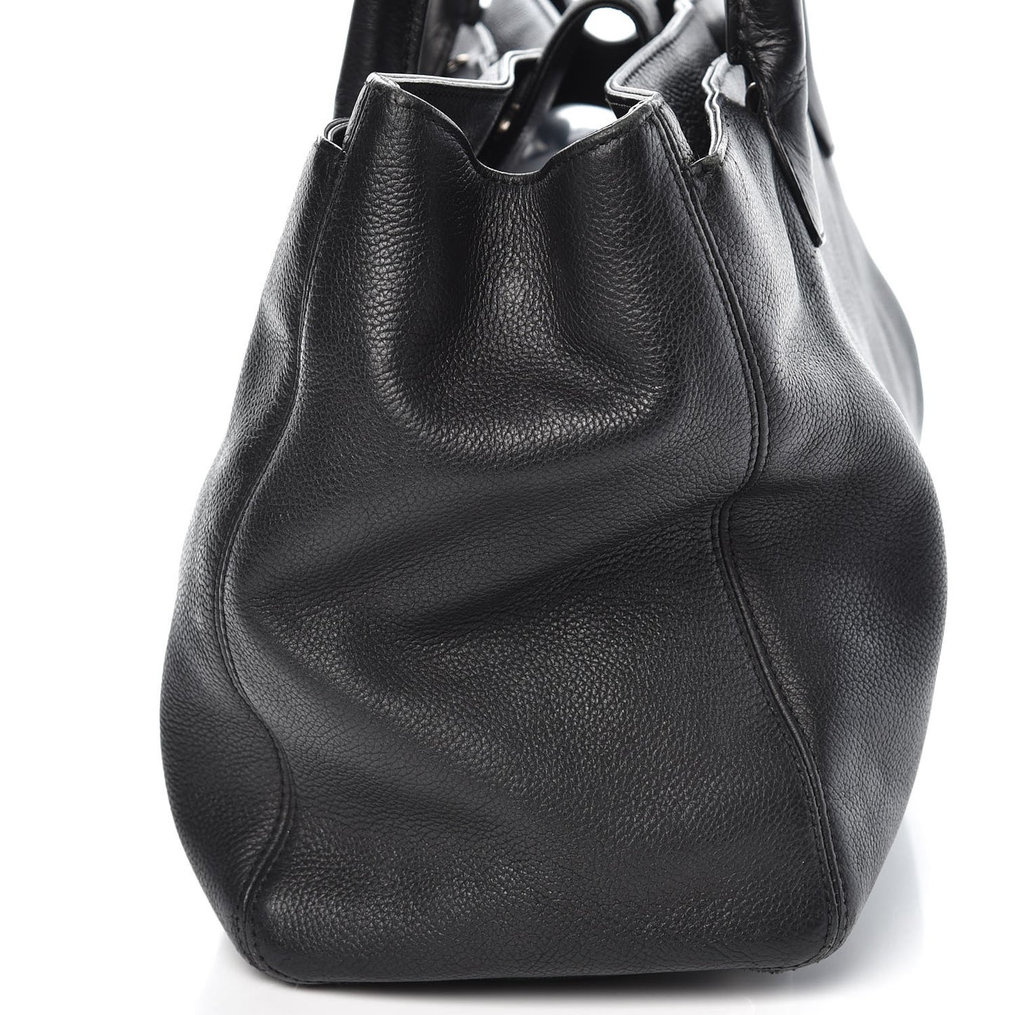Calfskin Cerf Executive Shopper Tote Black