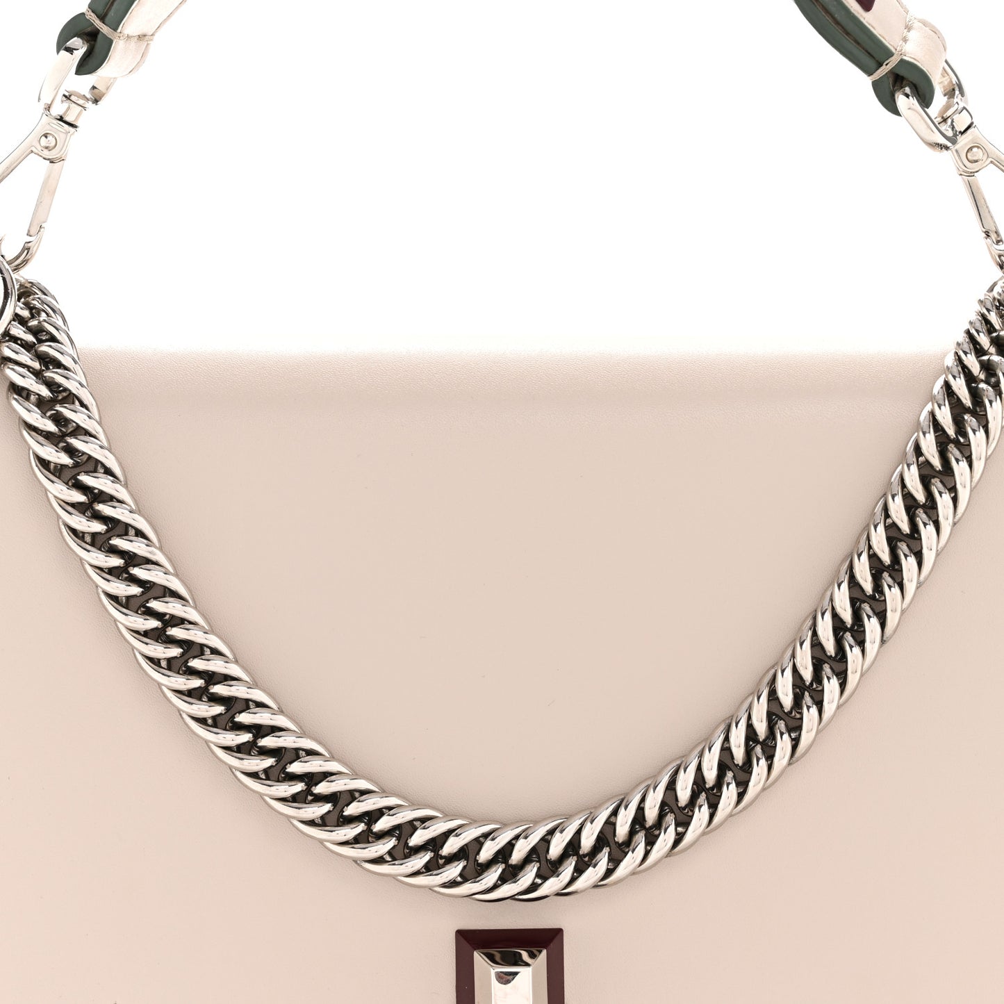 Vitello Liberty Scalloped Studded Kan I Shoulder Bag Grigio Polvere