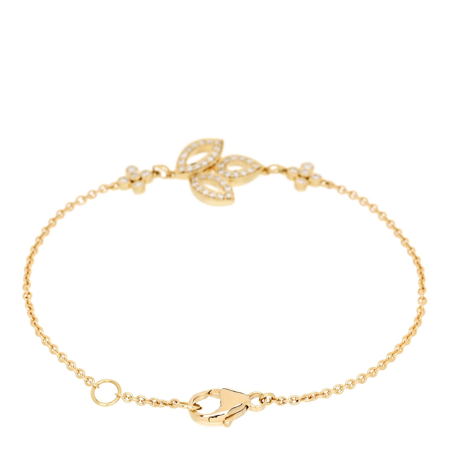 Harry Winston 18K Yellow Gold Diamond Lily Cluster Bracelet 2 of 4