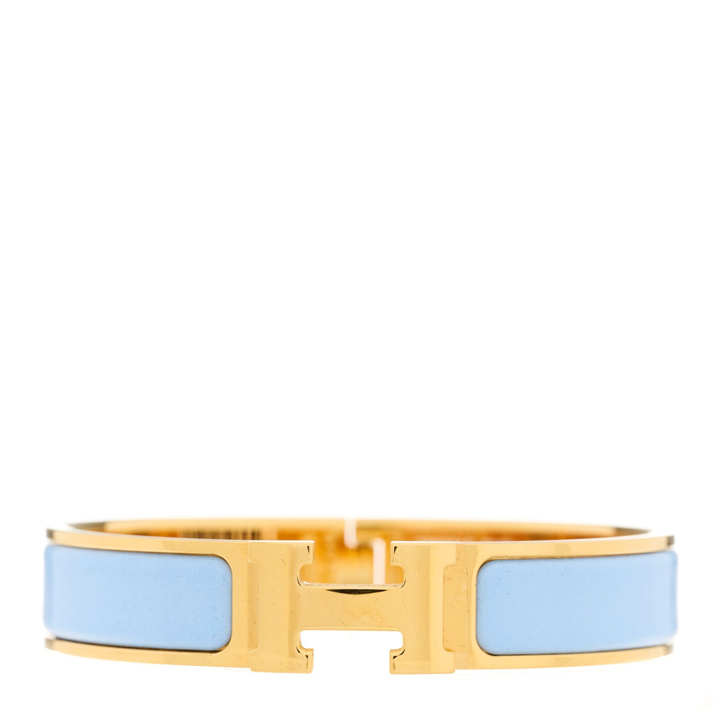 Enamel Narrow Clic Clac H Bracelet PM Bleu Chemise