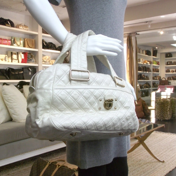Patent Quilted Ursula Bowler Chalk