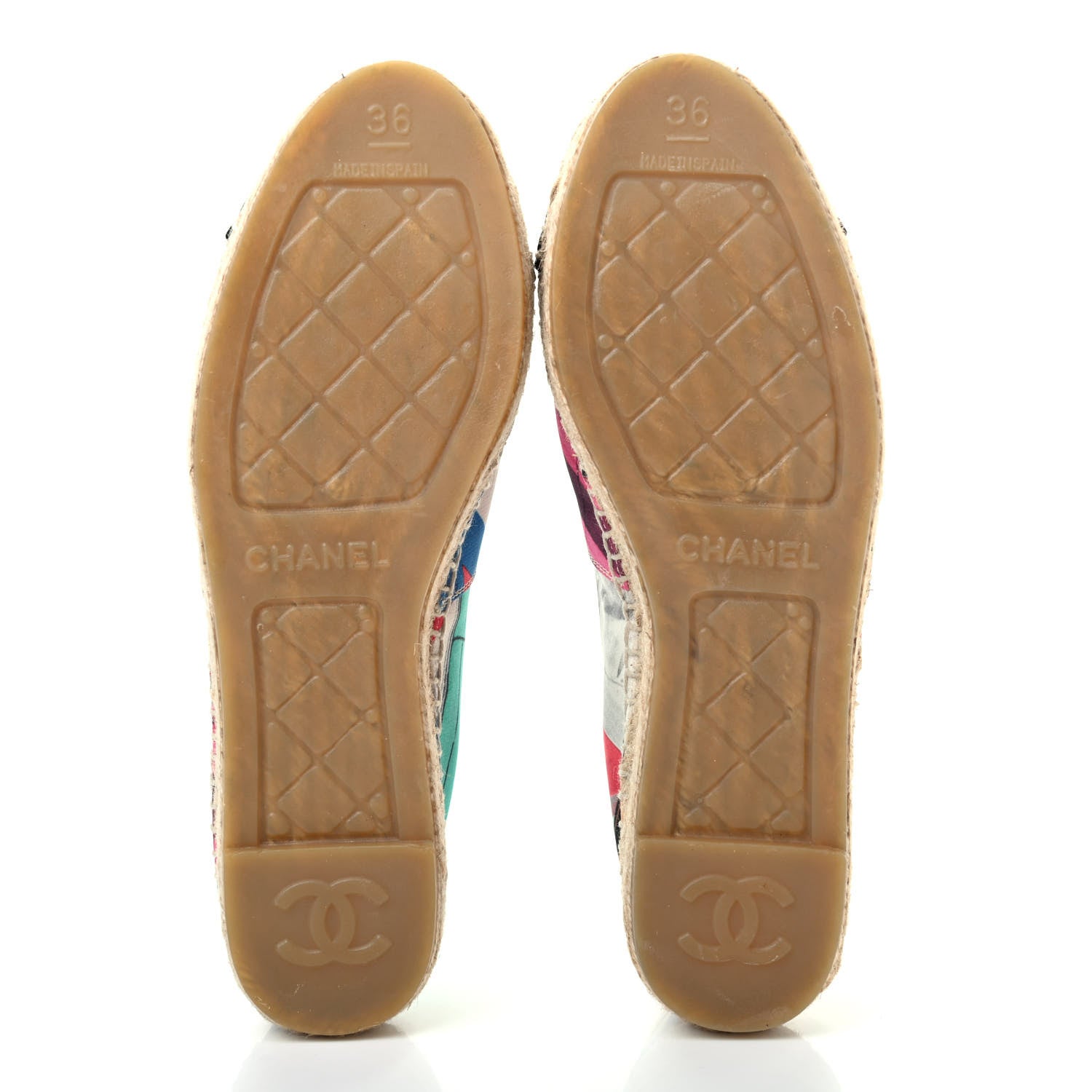 Chanel Fabric Patent CC Espadrilles 36 Multicolor Black 5 of 7