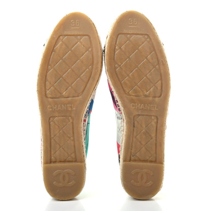 Chanel Fabric Patent CC Espadrilles 36 Multicolor Black 5 of 7