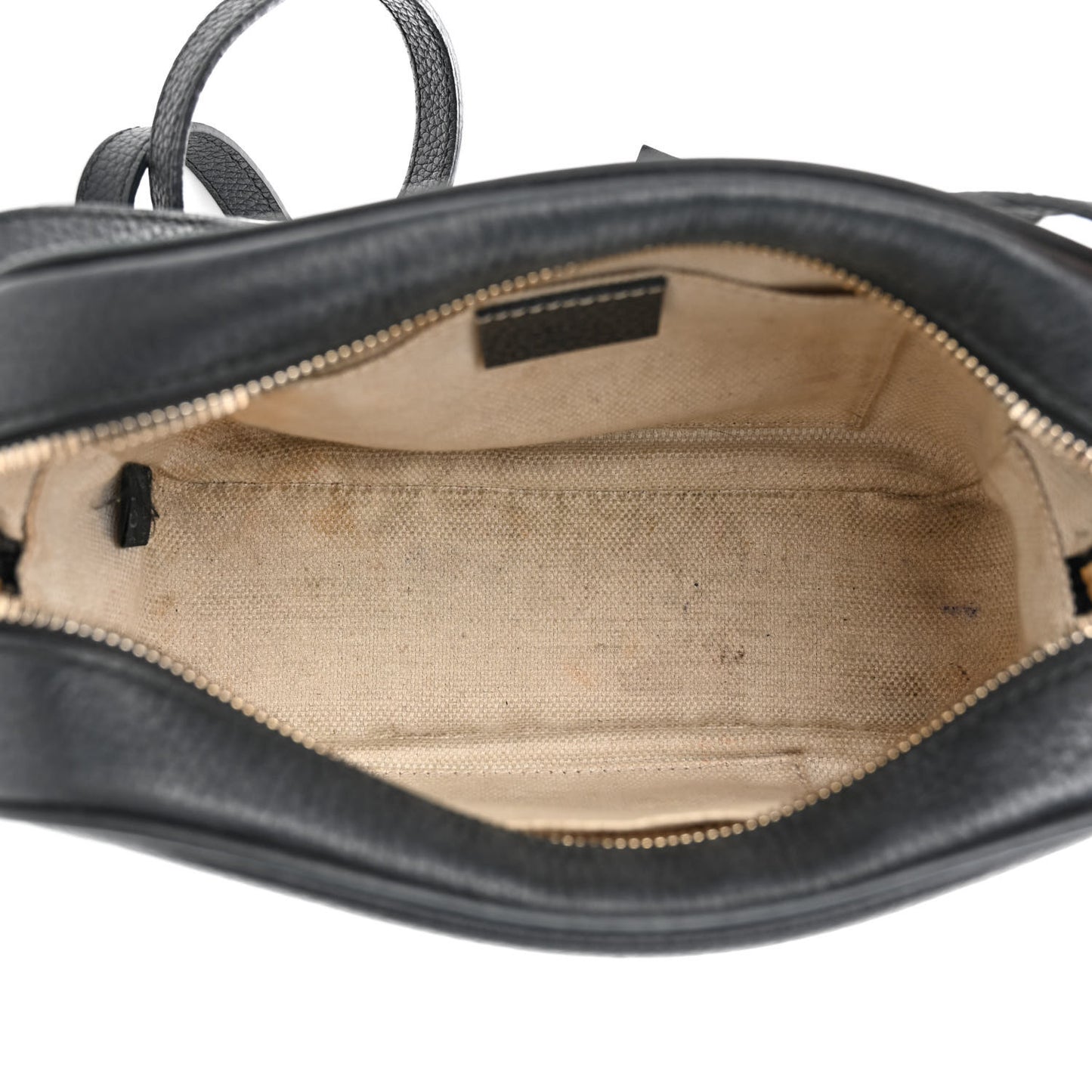 Pebbled Calfskin Small Soho Disco Bag Black