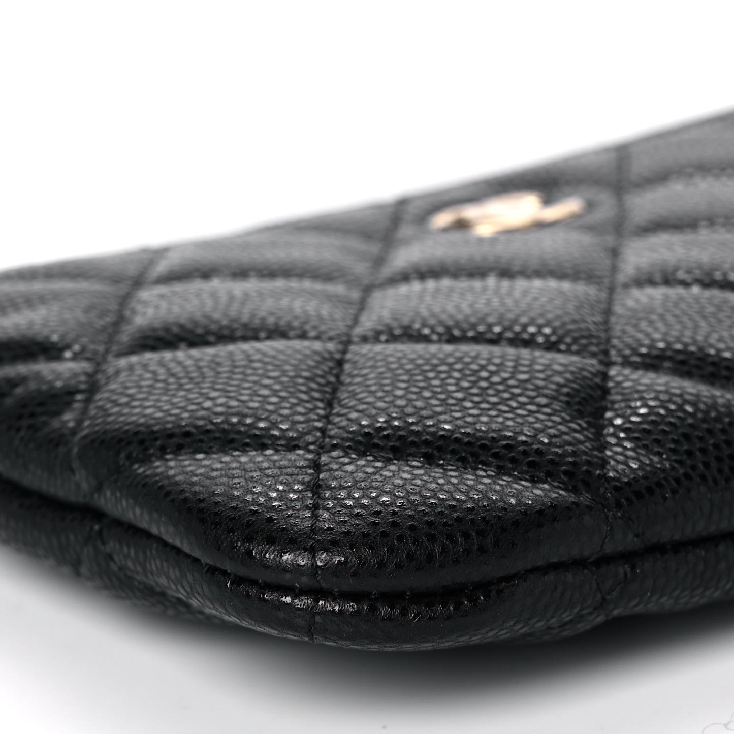 Caviar Quilted Small Cosmetic Case Black