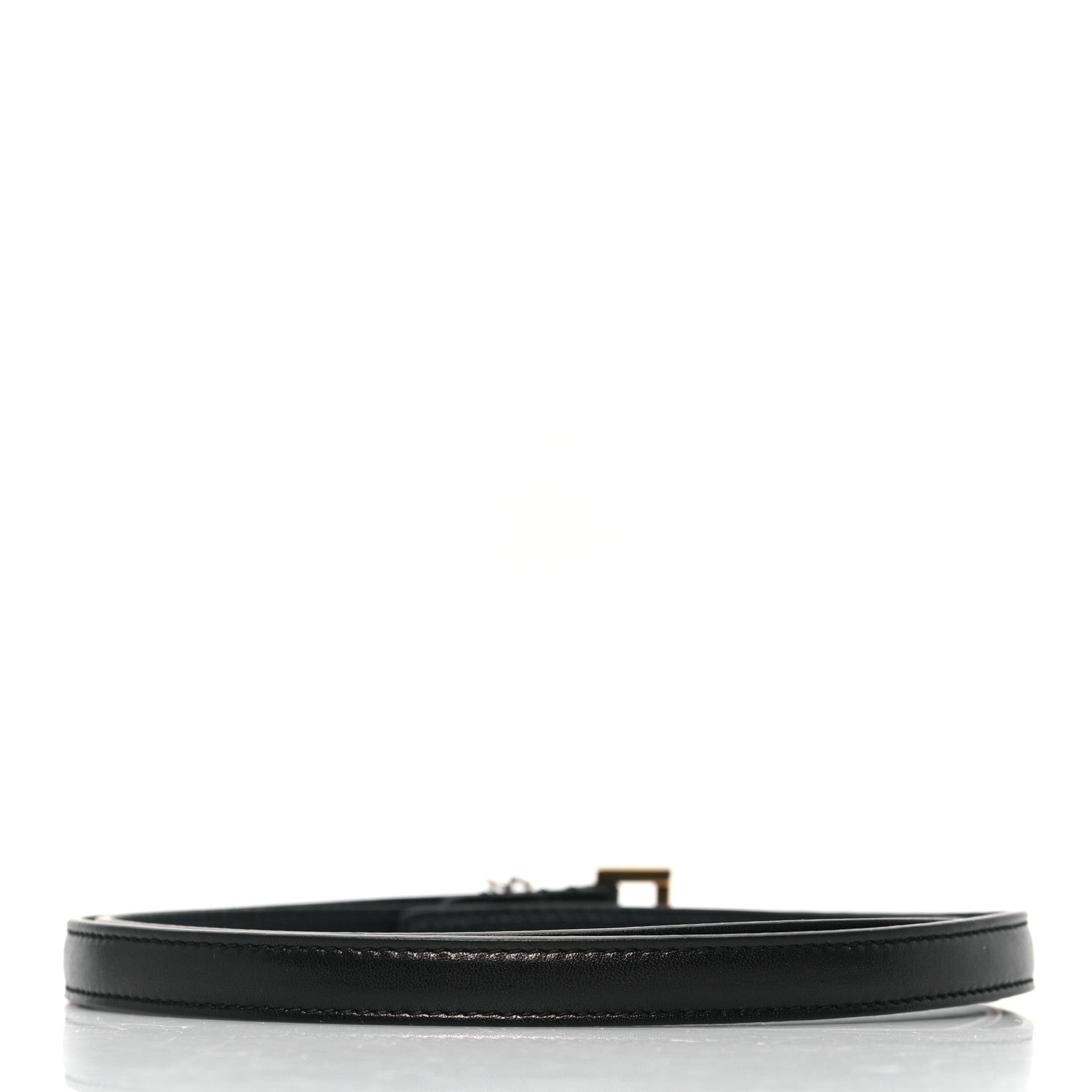 Saint Laurent Calfskin Monogram Cassandre Extra Thin Square Buckle Belt 75 30 Black 2 of 5
