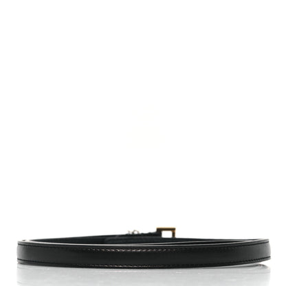 Saint Laurent Calfskin Monogram Cassandre Extra Thin Square Buckle Belt 75 30 Black 2 of 5