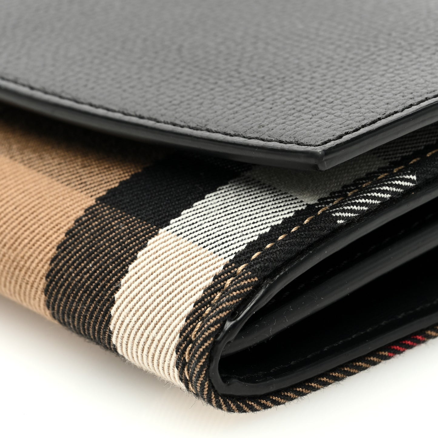 Calfskin House Check Henley Wallet On Chain Black Black