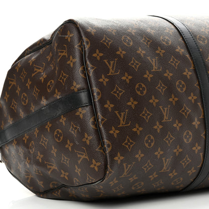 Louis Vuitton Monogram Macassar Keepall Bandouliere 55 9 of 18
