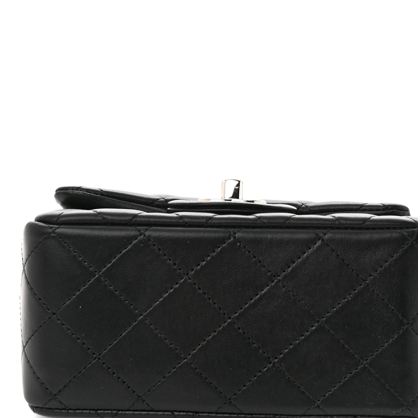 Lambskin Quilted Mini Square Flap Black