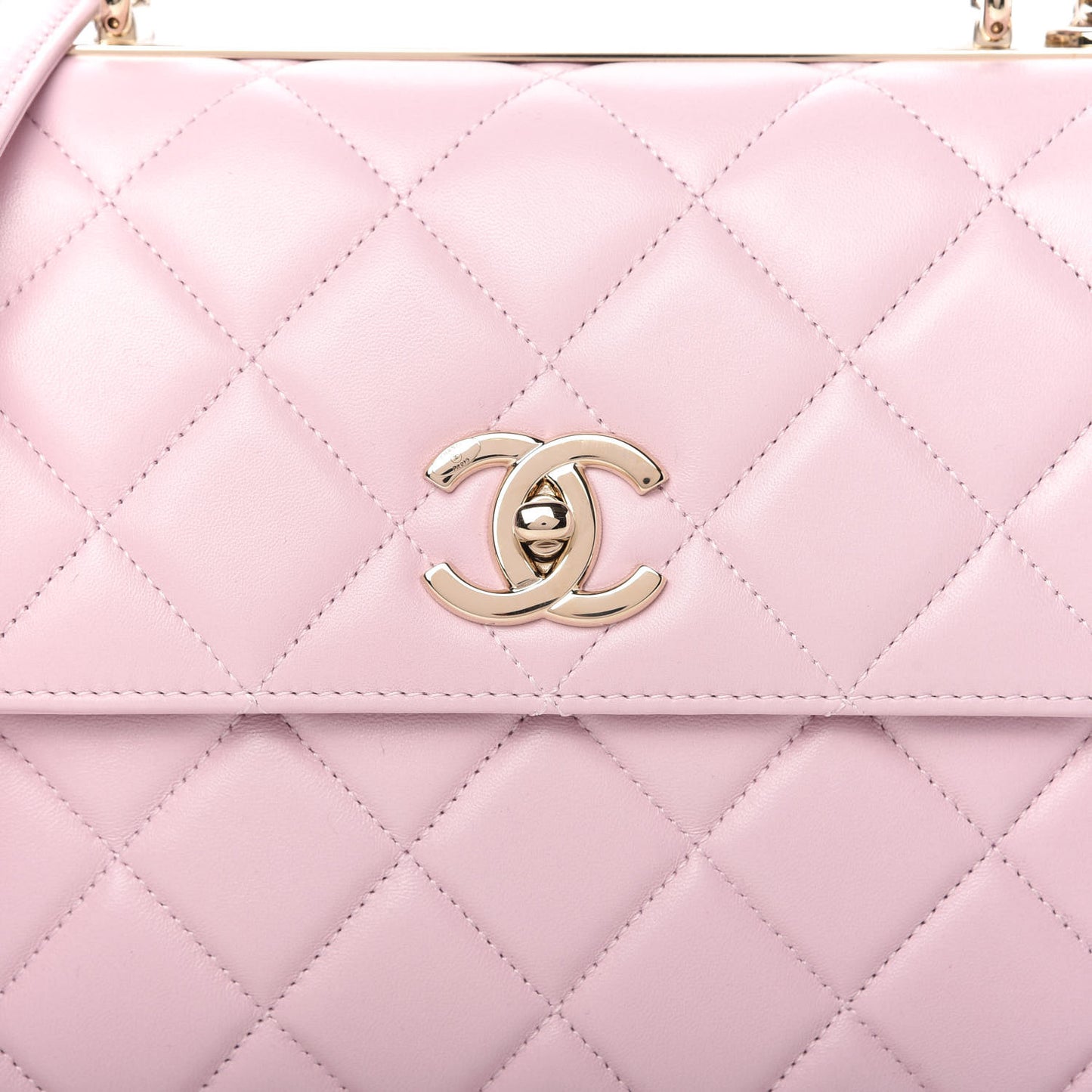 Lambskin Quilted Small Trendy CC Flap Dual Handle Bag Light Pink