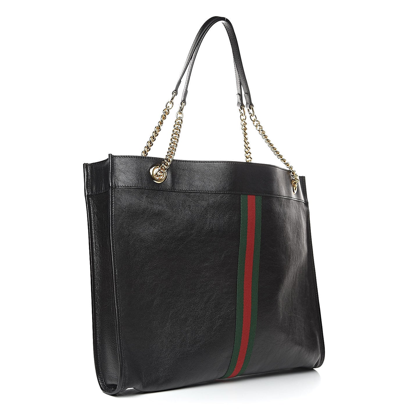 Calfskin Large Rajah Chain Tote Black