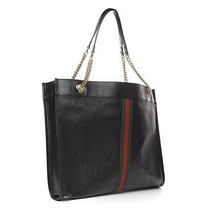 Gucci Calfskin Large Rajah Chain Tote Black 4 of 12