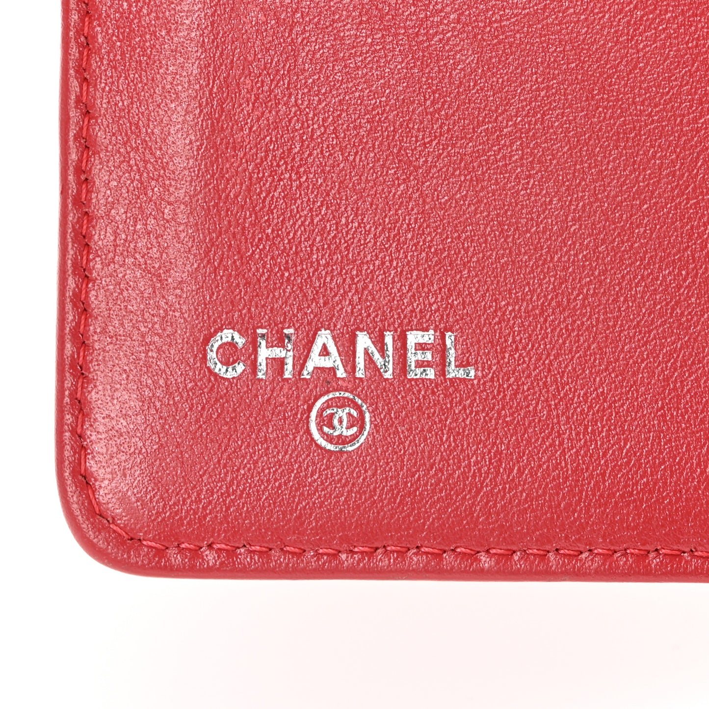 Patent Quilted Zip Pocket Wallet Coral