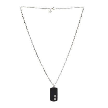 David Yurman Sterling Silver Black Onyx Dog Tag Necklace 3 of 5
