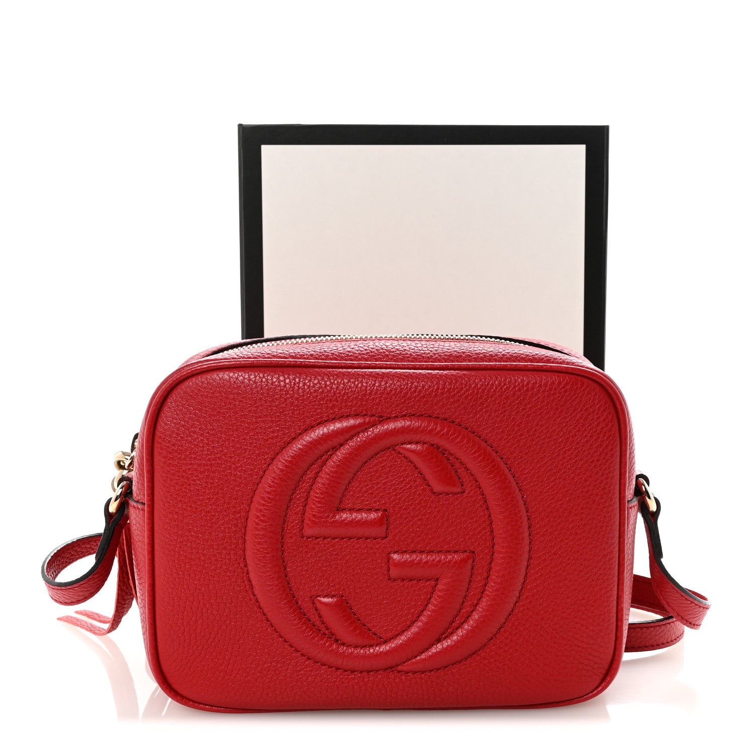 Gucci Pebbled Calfskin Small Soho Disco Bag Vibrant Red 11 of 11