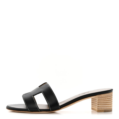 Hermes Calfskin Oasis Sandals 36.5 Black 1 of 9