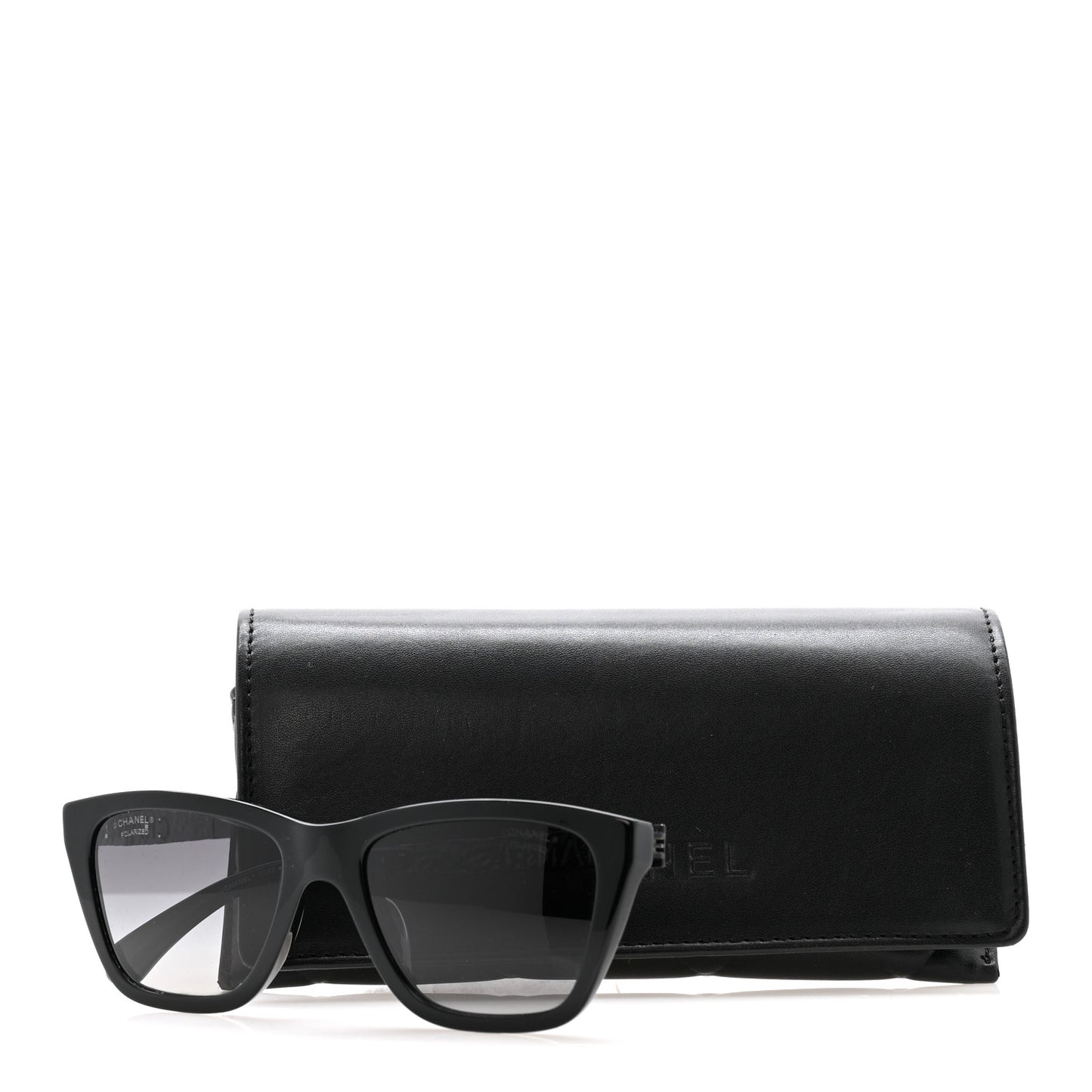 Acetate Metal Polarized Rectangle Sunglasses 5442 Black